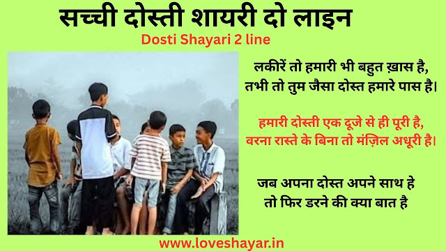 Dosti Shayari 2 line - सच्ची दोस्ती शायरी दो लाइन | www.loveshayar.in